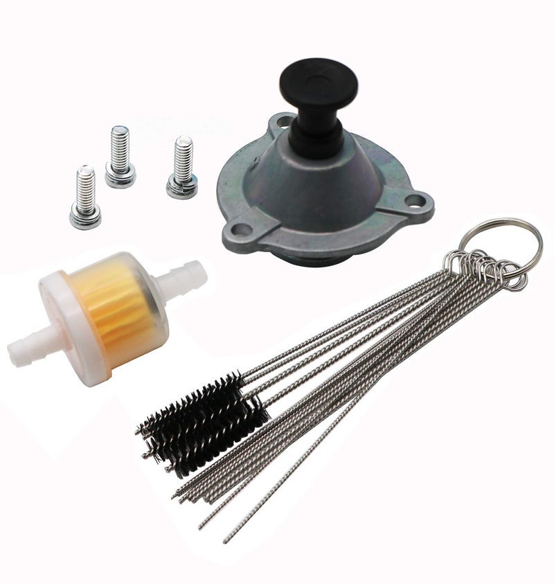 غطاء الحجاب الحاجز لنظام الكربوريتر KIPA لطائرة Arctic Cat ATV 400 454 500 4X4 2X4 1998-2001، Suzuki ALT 125 LT 125 ALT185 Quadrunner 1983-1987 مع مجموعة أدوات تنظيف نفاث التراب الكربوني